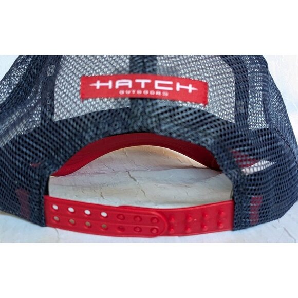 Hatch Outdoors Trucker Hat Adjustable Cap Mesh Baseball Red White Blue Dad Gift - Picture 9 of 15